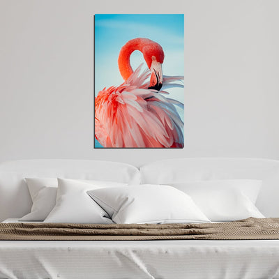 DecorGlance Pink Flamingo On Canvas Wall Painting