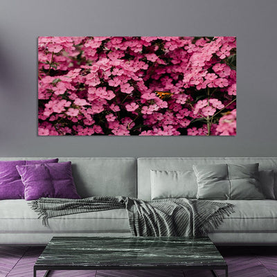 DecorGlance Pink Floral Canvas Wall Painting