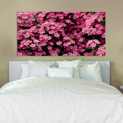 DecorGlance Pink Floral Canvas Wall Painting