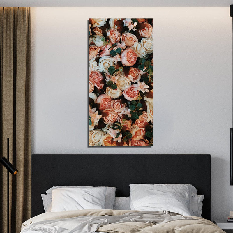 DecorGlance Pink Roses Canvas Wall Painting