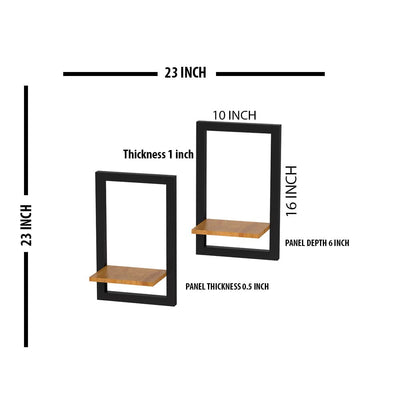 DecorGlance Plant Stands Black Rectangle Wall Hanging Planter Stand