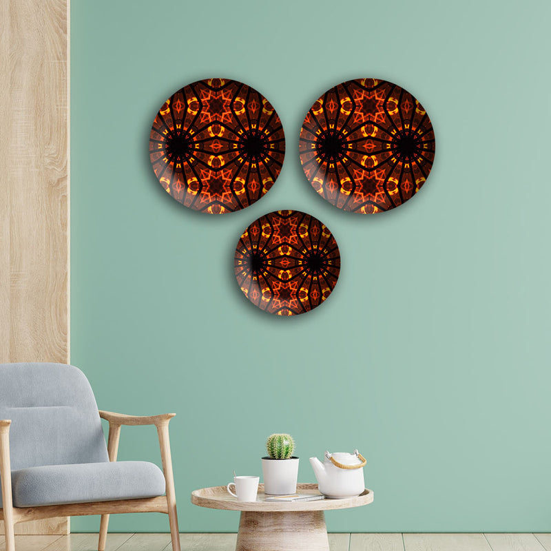 Classic Madhubani Wall Plates Painting Set of Three