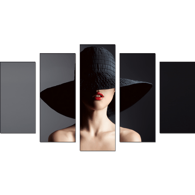 DECORGLANCE Posters, Prints, & Visual Artwork Bold Lady Canvas Wall Painting- With 5 Frames