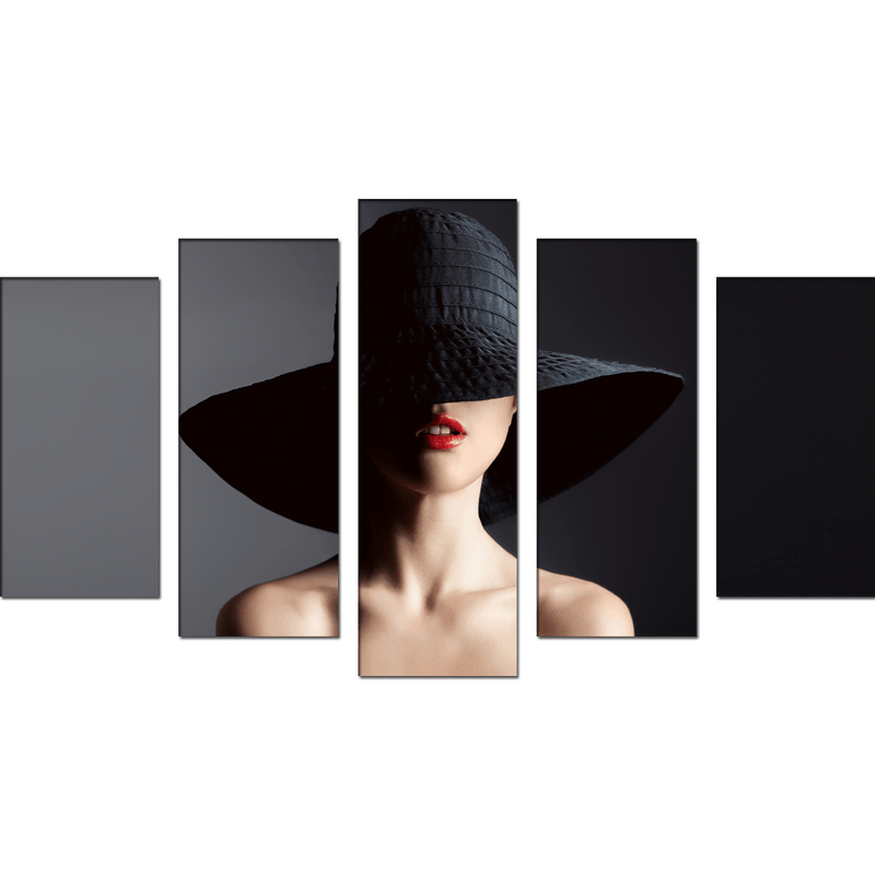 DECORGLANCE Posters, Prints, & Visual Artwork Bold Lady Canvas Wall Painting- With 5 Frames