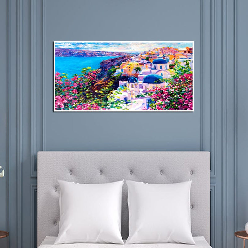 DecorGlance Posters, Prints, & Visual Artwork Colorful Artistic House Canvas Floating Frame Wall Painting