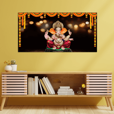 DECORGLANCE Posters, Prints, & Visual Artwork Ganpati Bappa Canvas Wall Painting