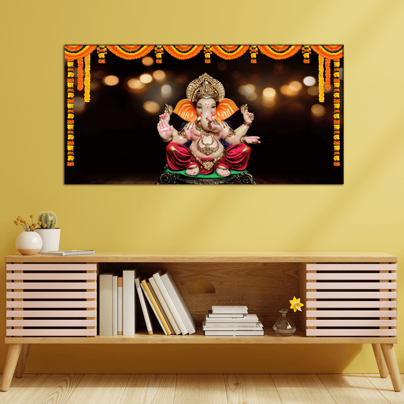 DECORGLANCE Posters, Prints, & Visual Artwork Ganpati Bappa Canvas Wall Painting