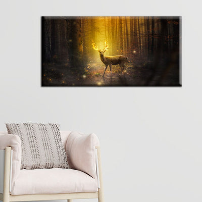DecorGlance Posters, Prints, & Visual Artwork Golden Fire Deer Canvas Wall Painting