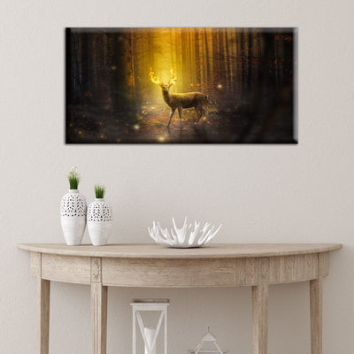 DecorGlance Posters, Prints, & Visual Artwork Golden Fire Deer Canvas Wall Painting