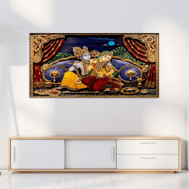 DECORGLANCE Posters, Prints, & Visual Artwork Love of Lord Radha Krishna Canvas Wall Painting