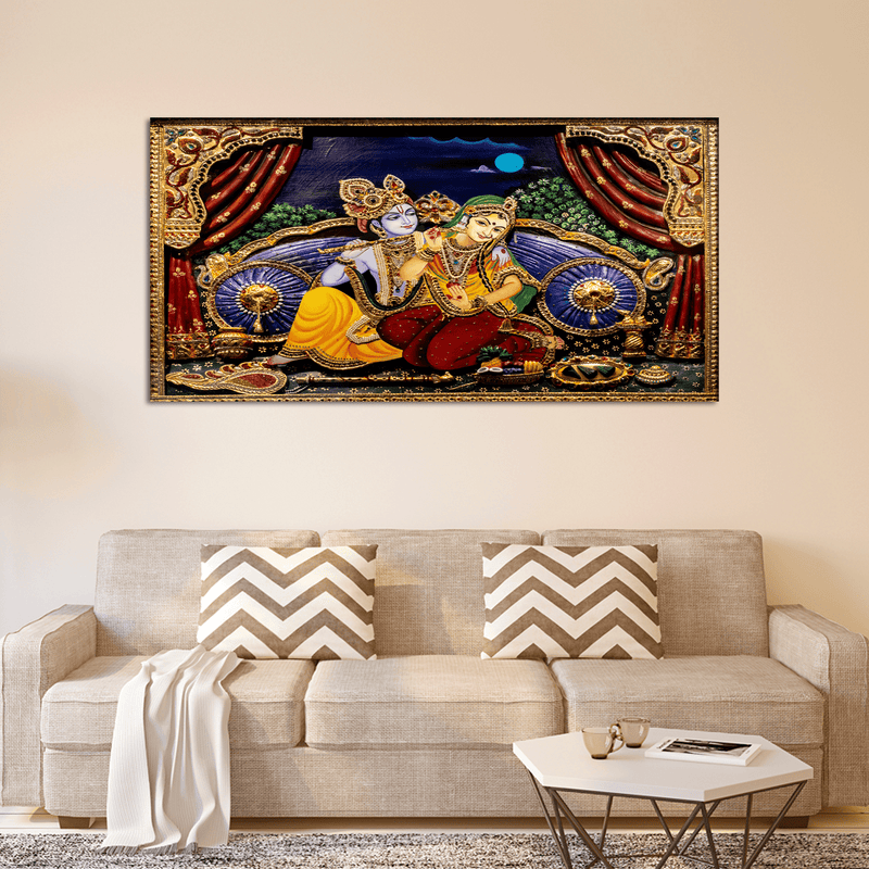 DECORGLANCE Posters, Prints, & Visual Artwork Love of Lord Radha Krishna Canvas Wall Painting