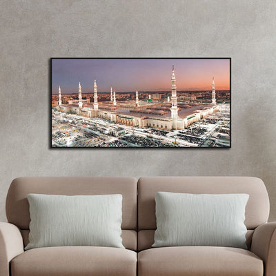 DecorGlance Posters, Prints, & Visual Artwork Makka Madina Canvas Floating Frame Wall Painting