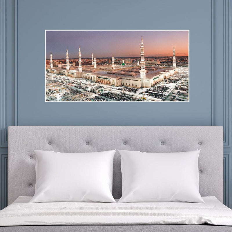 DecorGlance Posters, Prints, & Visual Artwork Makka Madina Canvas Floating Frame Wall Painting