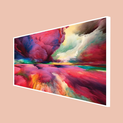 DecorGlance Posters, Prints, & Visual Artwork CANVAS PRINT WHITE FLOATING FRAME / (48x24) Inch / (60 X 121) Cm Multicolor Canvas Floating Frame Wall Painting