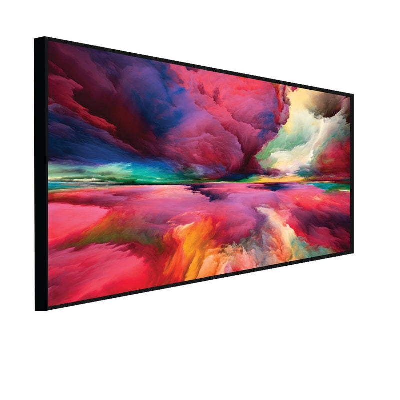 DecorGlance Posters, Prints, & Visual Artwork CANVAS PRINT BLACK FLOATING FRAME / (48x24) Inch / (60 X 121) Cm Multicolor Canvas Floating Frame Wall Painting