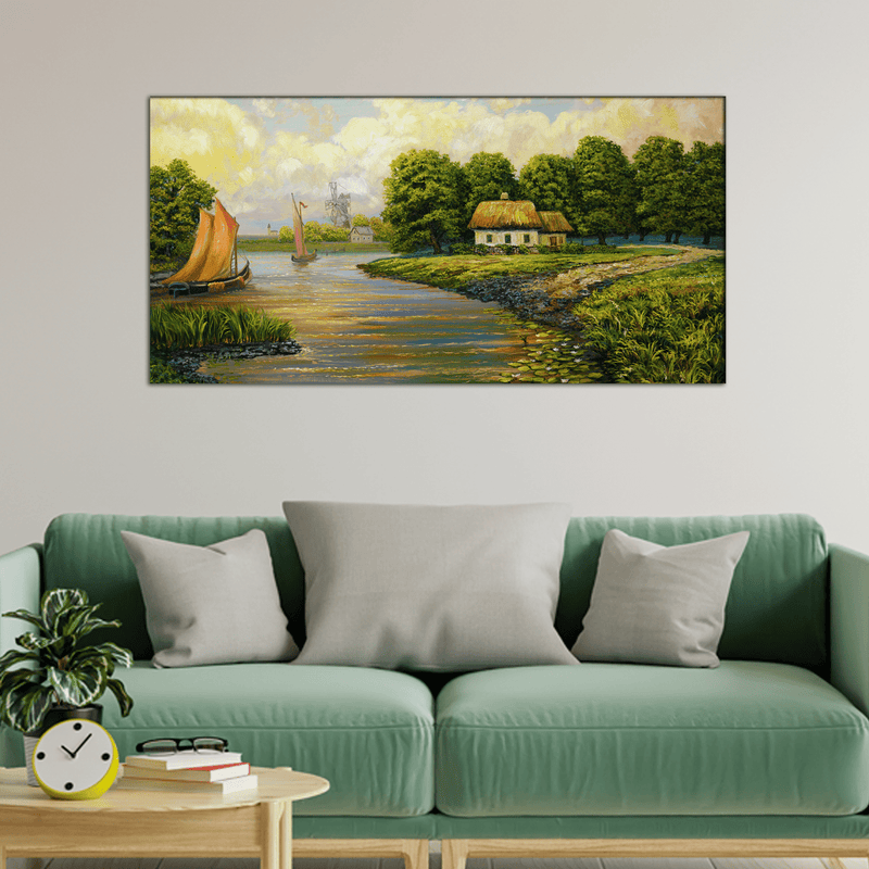 DECORGLANCE Posters, Prints, & Visual Artwork Oil Color Nature Scenery Canvas Wall Painting