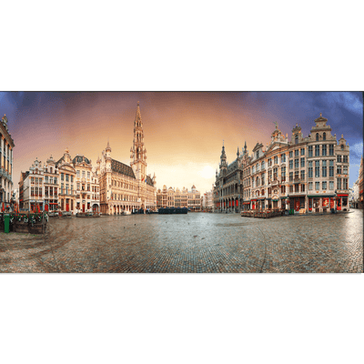 DECORGLANCE Posters, Prints, & Visual Artwork Panorama View Of Grand Place Canvas Wall Painting