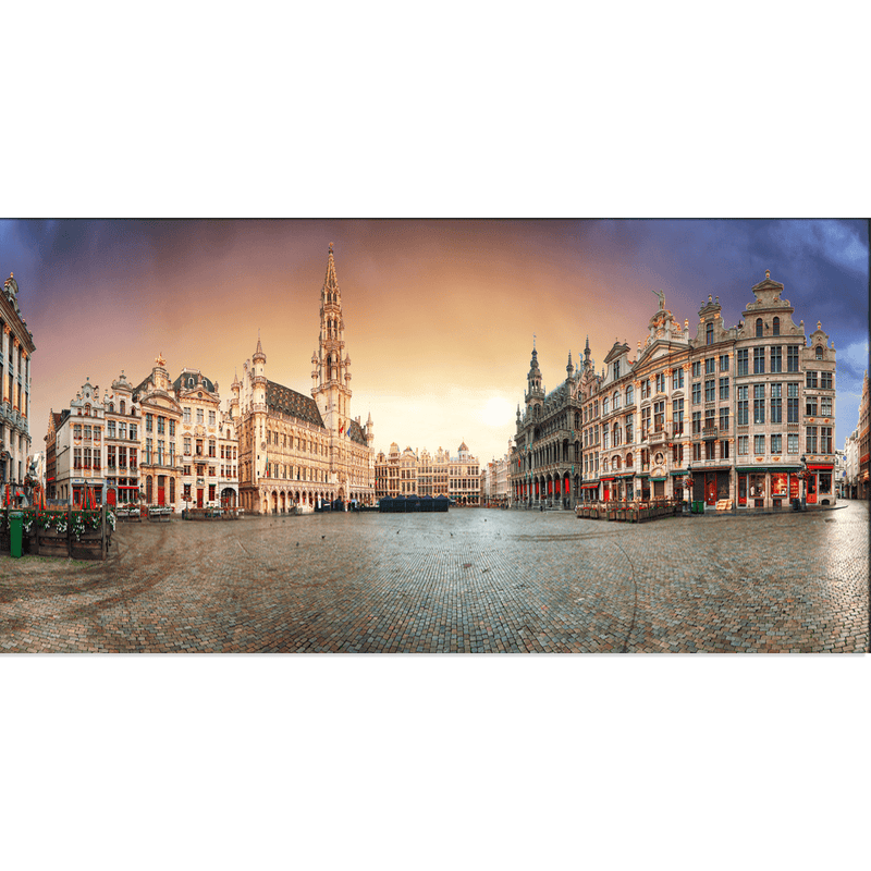 DECORGLANCE Posters, Prints, & Visual Artwork Panorama View Of Grand Place Canvas Wall Painting
