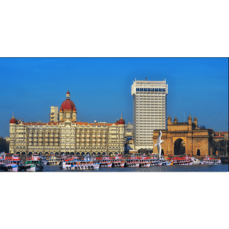 DECORGLANCE Posters, Prints, & Visual Artwork Panoramic View Of Hotel Taj Canvas Wall Painting