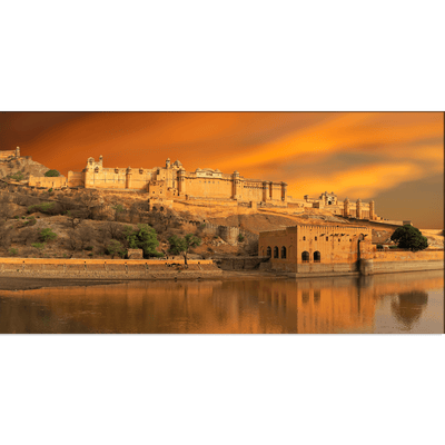 DECORGLANCE Posters, Prints, & Visual Artwork Panoramic View Of Majestic Amber Canvas Wall Painting