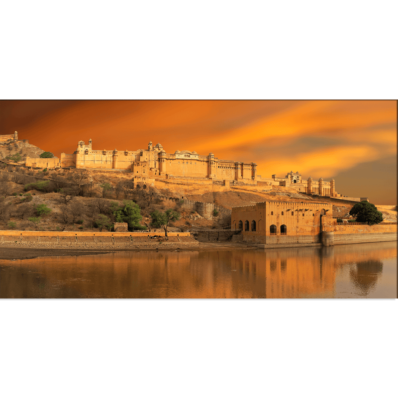 DECORGLANCE Posters, Prints, & Visual Artwork Panoramic View Of Majestic Amber Canvas Wall Painting