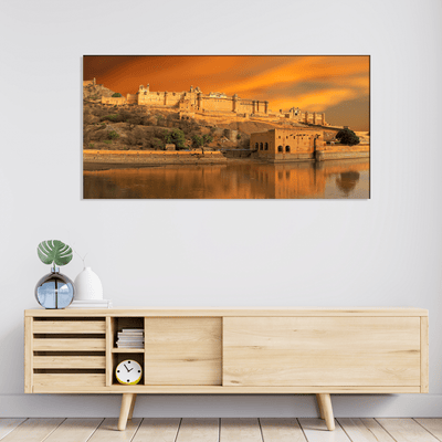 DECORGLANCE Posters, Prints, & Visual Artwork Panoramic View Of Majestic Amber Canvas Wall Painting