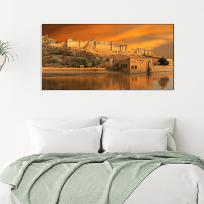 DECORGLANCE Posters, Prints, & Visual Artwork Panoramic View Of Majestic Amber Canvas Wall Painting