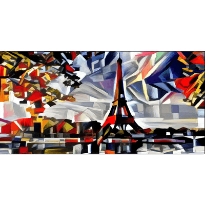 DECORGLANCE Posters, Prints, & Visual Artwork Patch Art Eiffel Tower Canvas Wall Painting