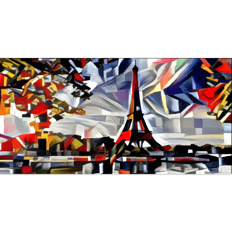 DECORGLANCE Posters, Prints, & Visual Artwork Patch Art Eiffel Tower Canvas Wall Painting