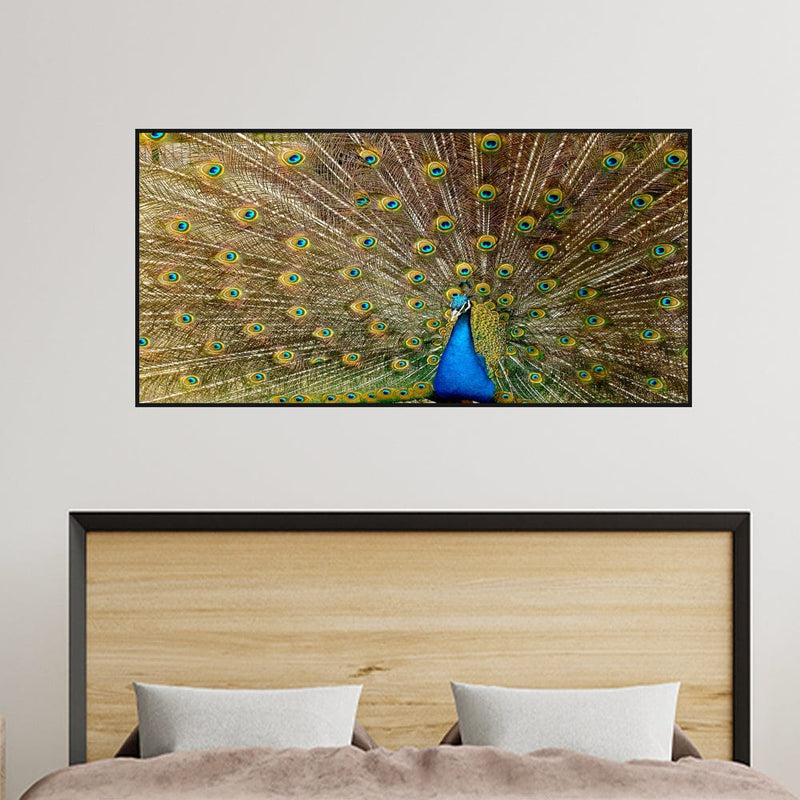 DecorGlance Posters, Prints, & Visual Artwork Peacock Dancing Abstract Canvas Floating Frame Wall Painting