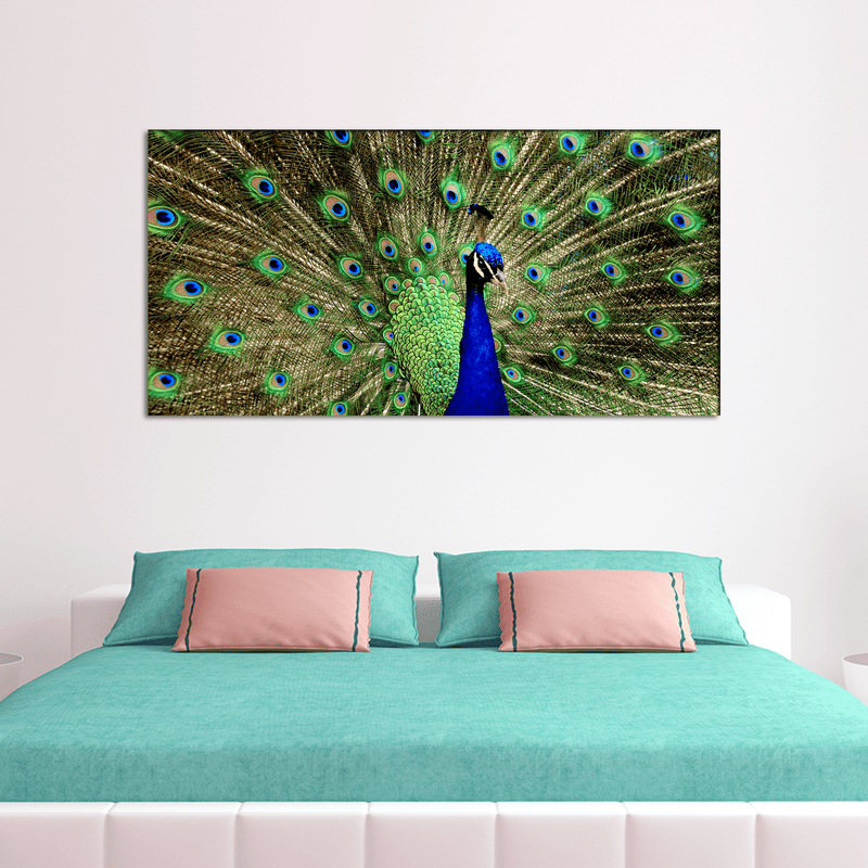 DECORGLANCE Posters, Prints, & Visual Artwork Peacock Dancing Canvas Wall Painting