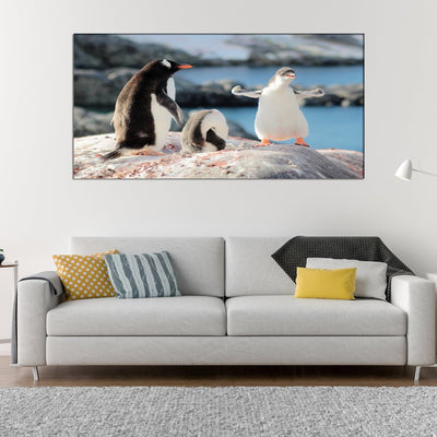 DECORGLANCE Posters, Prints, & Visual Artwork Penguins Canvas Wall Painting
