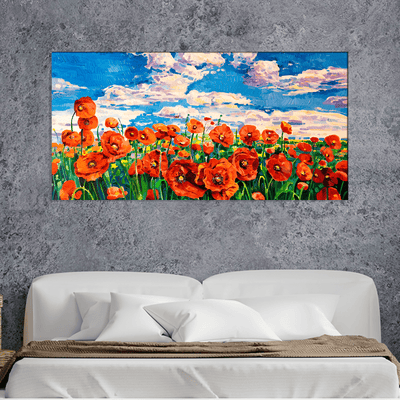 DECORGLANCE Posters, Prints, & Visual Artwork Poppy Flower Garden Canvas Wall Painting