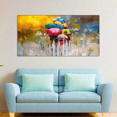 DECORGLANCE Posters, Prints, & Visual Artwork Rainy Season Abstract Canvas Wall Painting