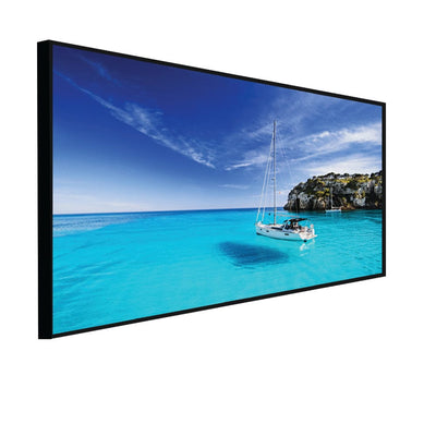 DecorGlance Posters, Prints, & Visual Artwork CANVAS PRINT BLACK FLOATING FRAME / (48x24) Inch / (121x60) Cm Sea & Boat Scenery Canvas Floating Frame Wall Painting