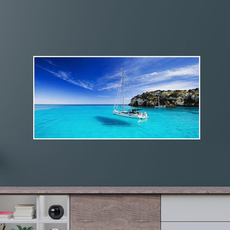 DecorGlance Posters, Prints, & Visual Artwork Sea & Boat Scenery Canvas Floating Frame Wall Painting