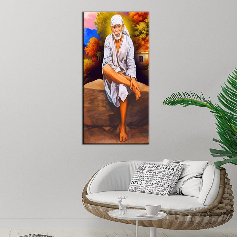 decorglance Posters, Prints, & Visual Artwork Shirdi Lord Sai Canvas Wall Painting