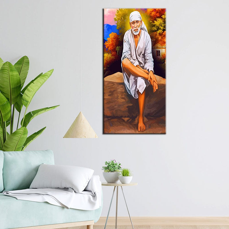decorglance Posters, Prints, & Visual Artwork Shirdi Lord Sai Canvas Wall Painting