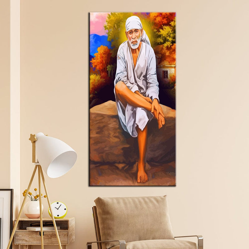 decorglance Posters, Prints, & Visual Artwork Shirdi Lord Sai Canvas Wall Painting