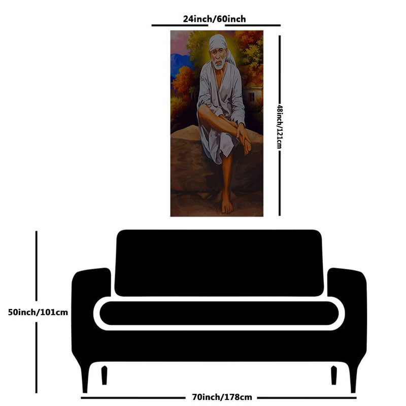 decorglance Posters, Prints, & Visual Artwork Shirdi Lord Sai Canvas Wall Painting