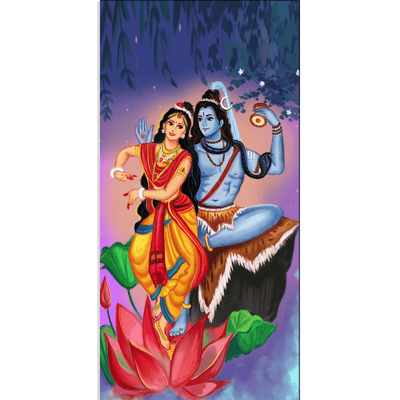DECORGLANCE Posters, Prints, & Visual Artwork Shiv Parvati Dancing View Canvas Wall Painting | shiv parvati painting 