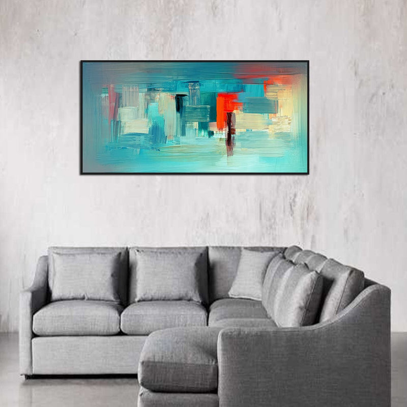 DecorGlance Posters, Prints, & Visual Artwork Stroke Pattern Abstract Canvas Floating Frame Wall Painting