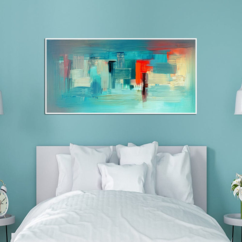 DecorGlance Posters, Prints, & Visual Artwork Stroke Pattern Abstract Canvas Floating Frame Wall Painting