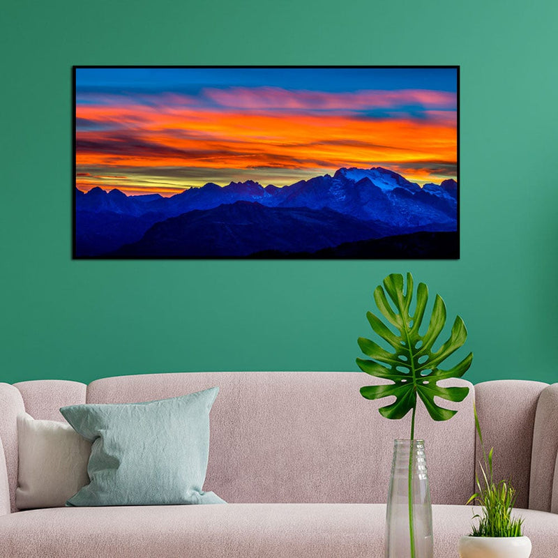 DecorGlance Posters, Prints, & Visual Artwork Sun Abstract Canvas Floating Frame Wall Painting