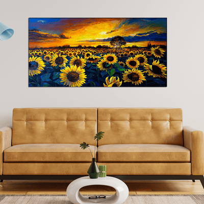 DECORGLANCE Posters, Prints, & Visual Artwork Sunflower Garden Abstract Canvas Wall Painting