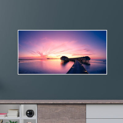 DecorGlance Posters, Prints, & Visual Artwork Sunset On Maldives Canvas Floating Frame Wall Painting