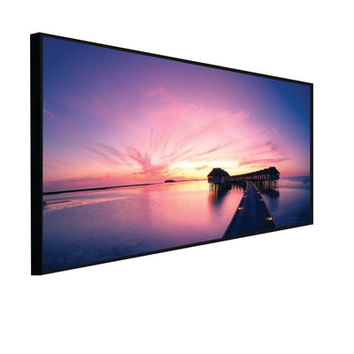 DecorGlance Posters, Prints, & Visual Artwork CANVAS PRINT BLACK FLOATING FRAME / (24 X 48) Inch / (60 X 121) Cm Sunset On Maldives Canvas Floating Frame Wall Painting