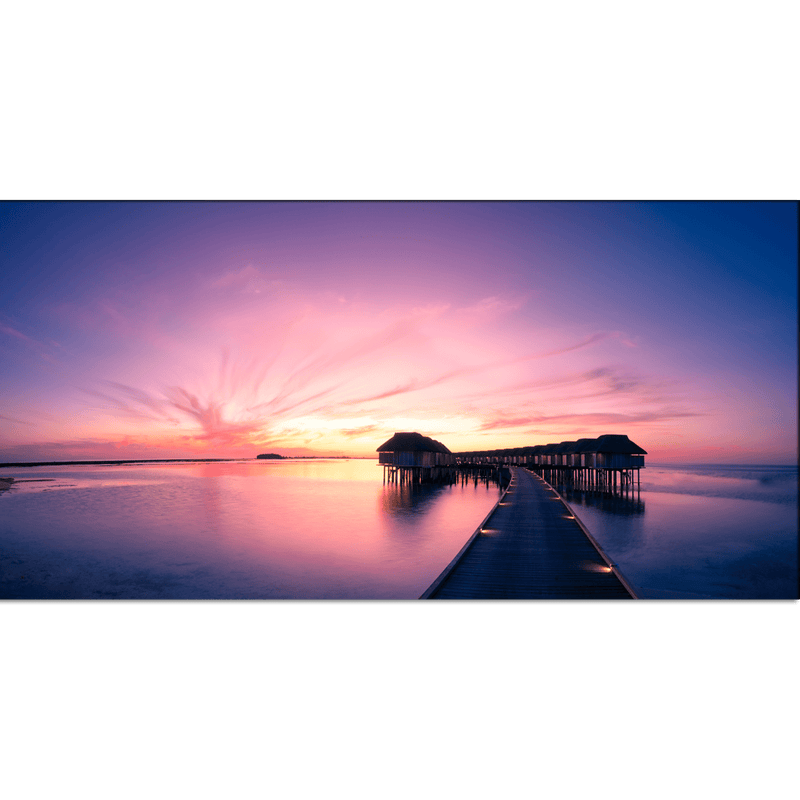 DECORGLANCE Posters, Prints, & Visual Artwork Sunset View Of Sea & Bridge Canvas Wall Painting