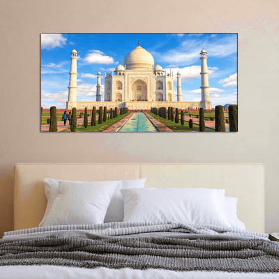 DECORGLANCE Posters, Prints, & Visual Artwork Taj Mahal Monument Canvas Wall Painting