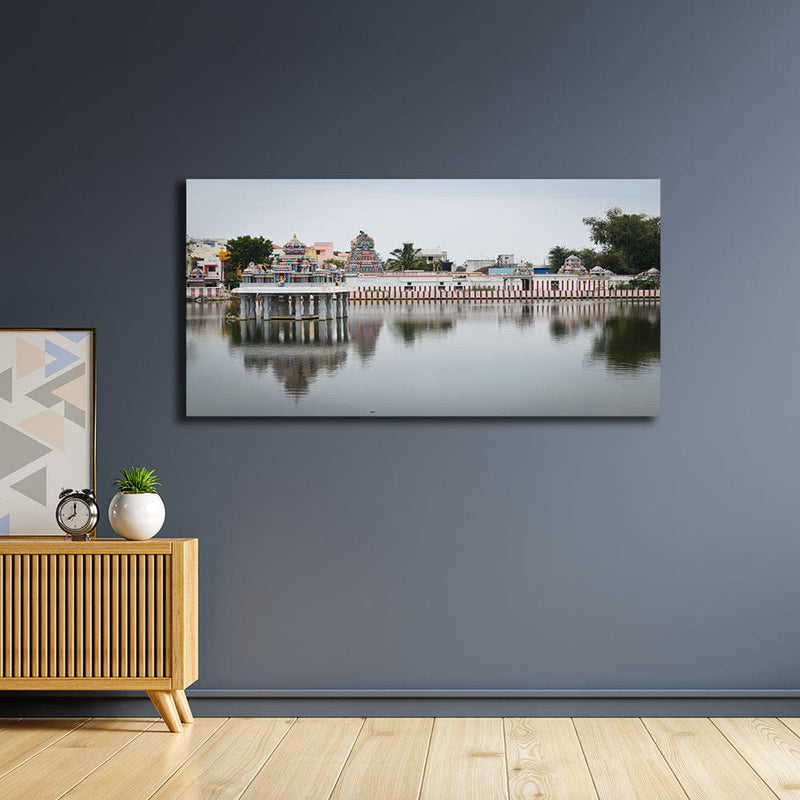 decorglance Posters, Prints, & Visual Artwork Temple Scenery Canvas Wall Painting